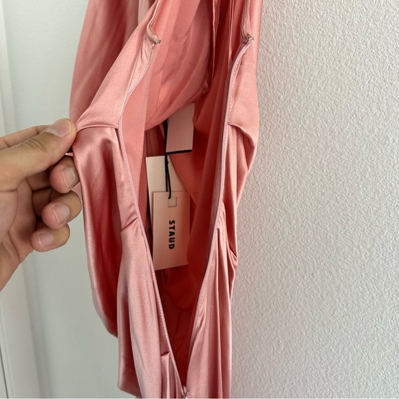 STAUD Phare Silk Dress in Rose Size: 12, NWT - Picture 10 of 16